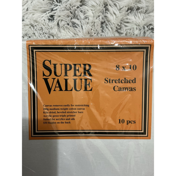 Super Value 8x10 Stretched Canvas 10 Pack Triple Primed White Art Supplies - Picture 2 of 8